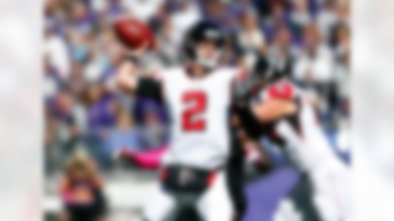 Atlanta Falcons quarterback Matt Ryan (2) throws a pass during an NFL football game against the Baltimore Ravens at M&T Bank Stadium on Sunday, October 19, 2014 in Baltimore, Maryland. Baltimore won 29-7. (AP Photo/Aaron M. Sprecher)
