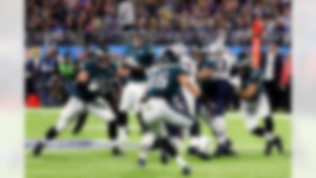 Philadelphia Eagles quarterback Nick Foles (9) prepares to throw the ball during the NFL Super Bowl LII football game against the New England Patriots on Sunday, Feb. 4, 2018 in Minneapolis, Minn.