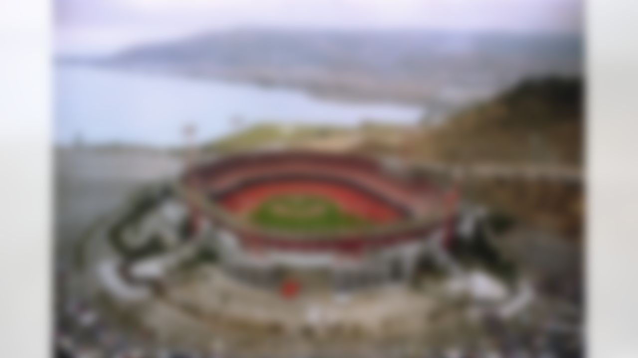 This is an aerial view of San Francisco's Candlestick Park, seen 1989. (Associated Press)