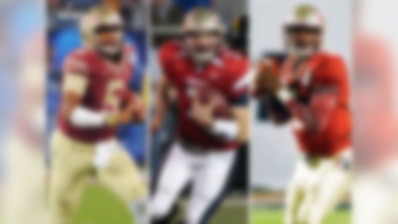 When Jameis Winston is selected in the first round, Florida State will be the first school to have three quarterbacks drafted in Round 1 in a five-year span. Christian Ponder was selected 12th overall by the Minnesota Vikings in 2011, and EJ Manuel went 16th overall to the Buffalo Bills in 2013.