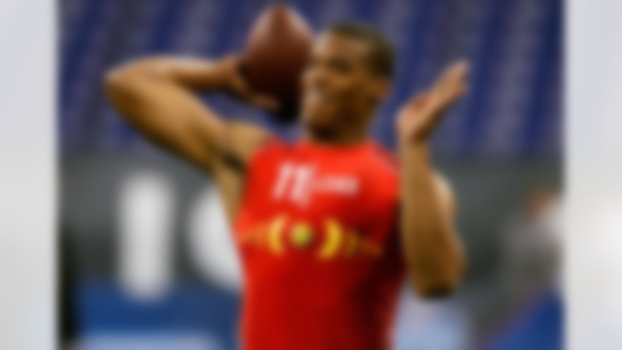 Auburn quarterback Cam Newton during the 2011 NFL Scouting Combine at Lucas Oil Stadium on Feb. 27 in Indianapolis, Ind. (Ben Liebenberg/NFL)