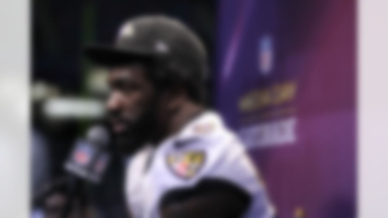 Baltimore Ravens Ed Reed talks with the media during the Super Bowl XLVII Media Day at the Superdome on Tuesday, January 29, 2013 in New Orleans, LA. (Perry Knotts/NFL)