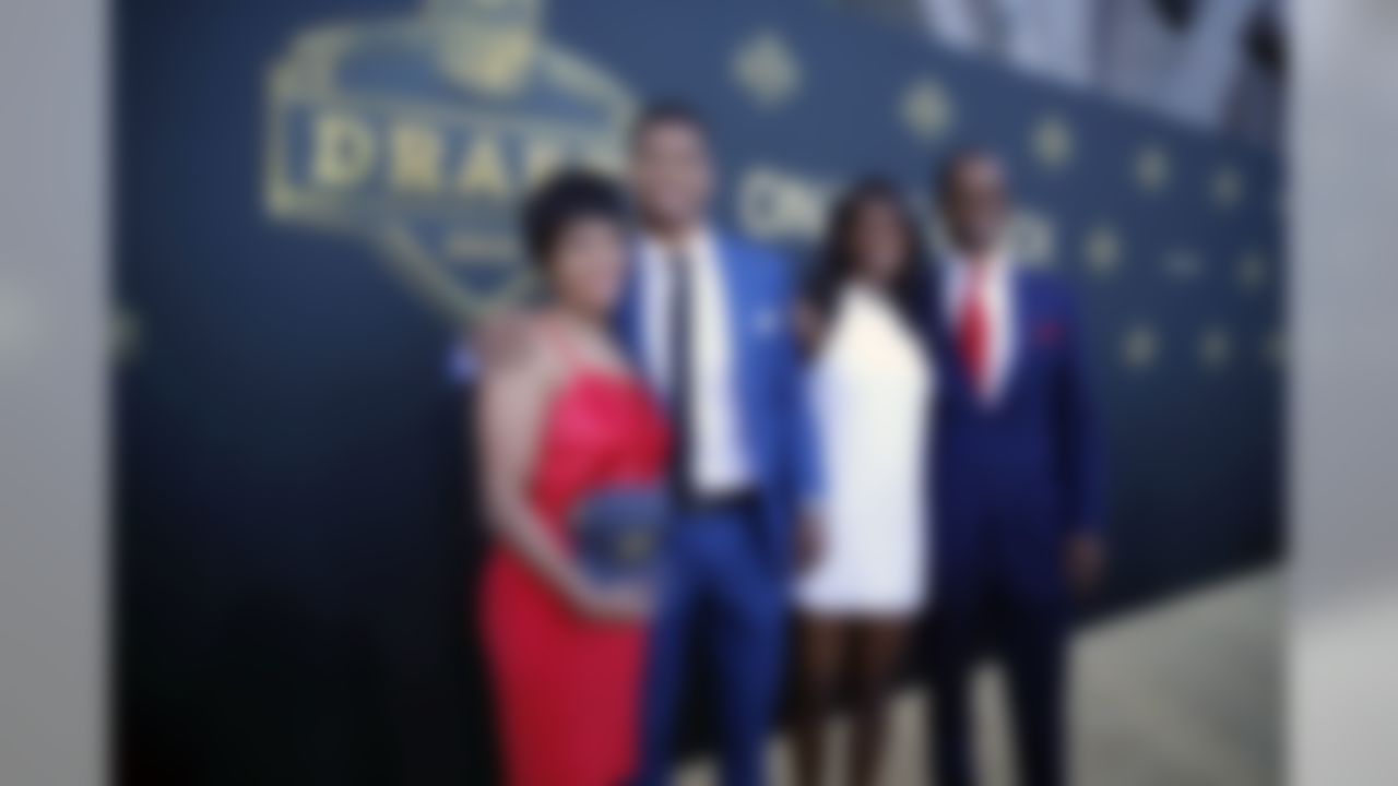 Wake Forest cornerback Kevin Johnson and his family arrive on the gold carpet before the NFL Draft at the Auditorium Theater of Roosevelt University on Thursday, April 30, 2015 in Chicago, Ill. (Ben Liebenberg/NFL)