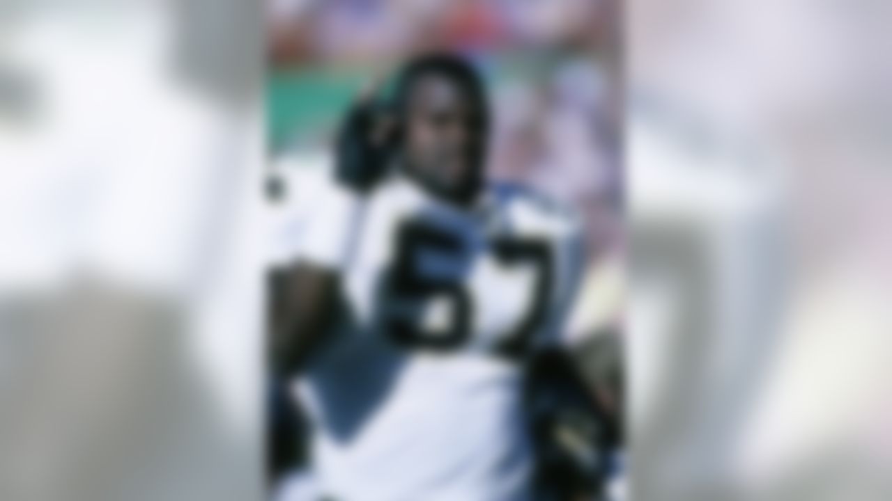 New Orleans Saints linebacker Rickey Jackson during a 26-13 loss to the Los Angeles Rams on November 23, 1986 at Anaheim Stadium in Anaheim, California. (National Football League)