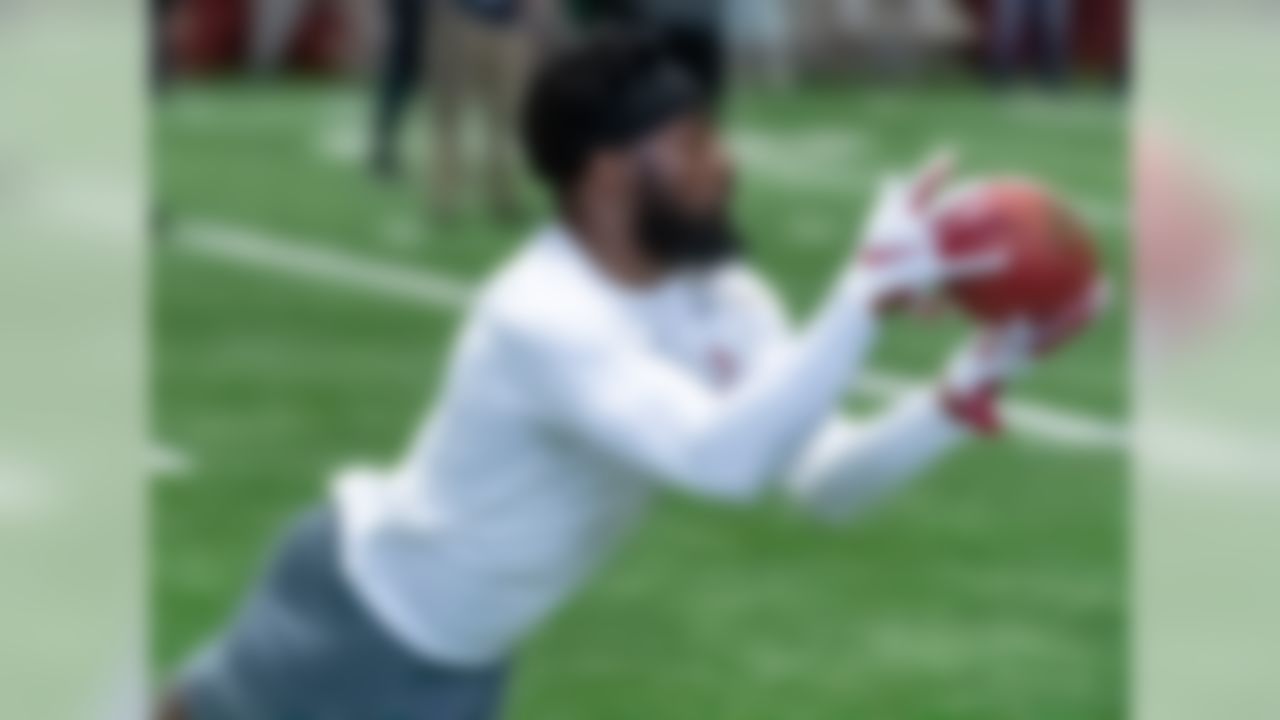 Alabama's D.J. Lewis works through individual drills at Alabama's pro day, Tuesday, March 19, 2019, in Tuscaloosa, Ala.