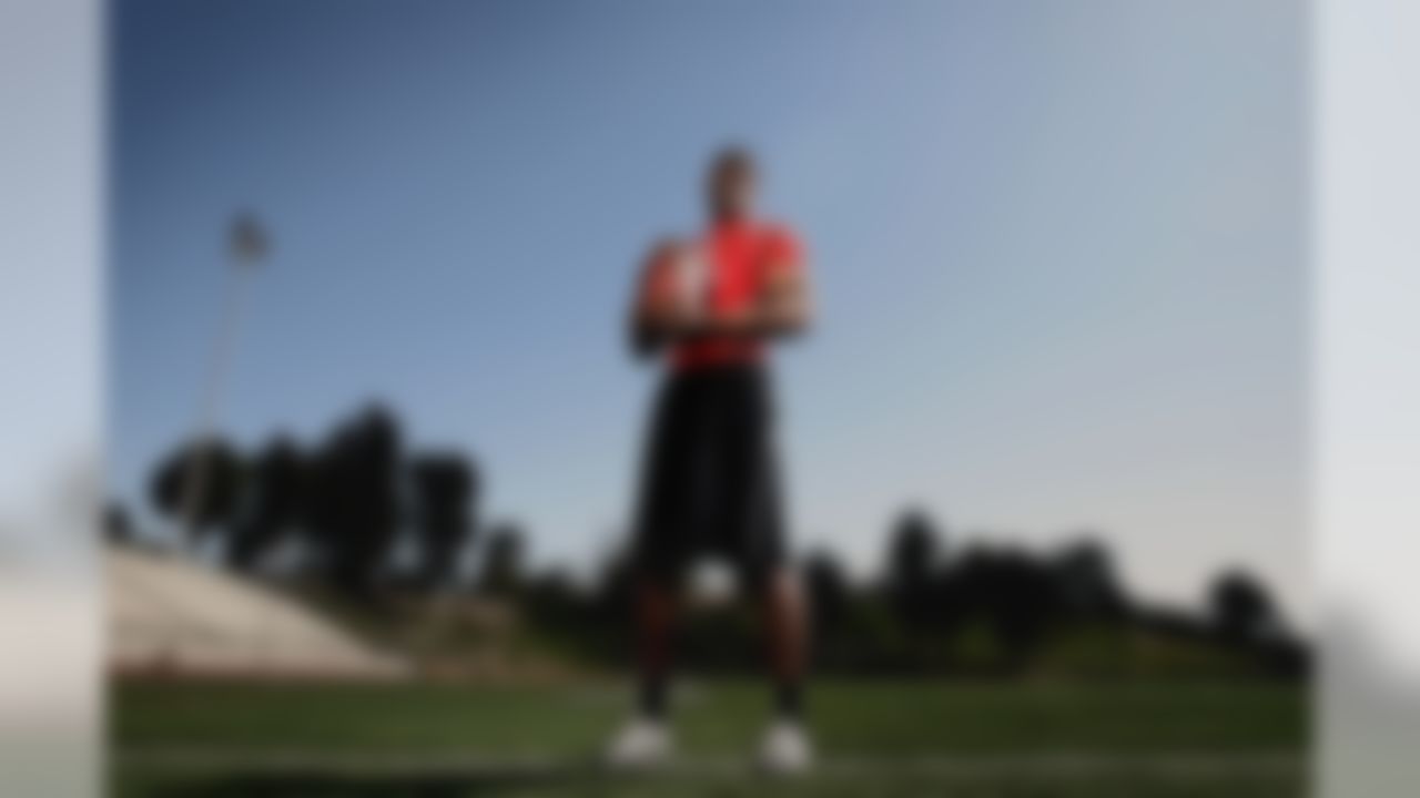 NFL Draft prospect Ramses Barden poses for a portrait at Mission Viejo High School in Mission Viejo, California on March 27, 2009. (Photo by Ben Liebenberg/NFL.com)