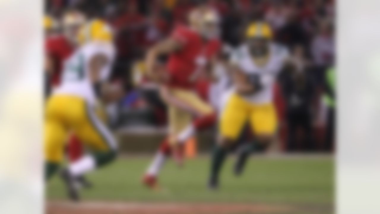 Colin Kaepernick set the single-game record for rushing yards by a quarterback with 181 against the Packers in the divisional round of the 2012 NFL playoffs. Kaepernick had more rushing yards in the first half of that game (107) than Dan Marino had in his entire 17-season NFL career (87).