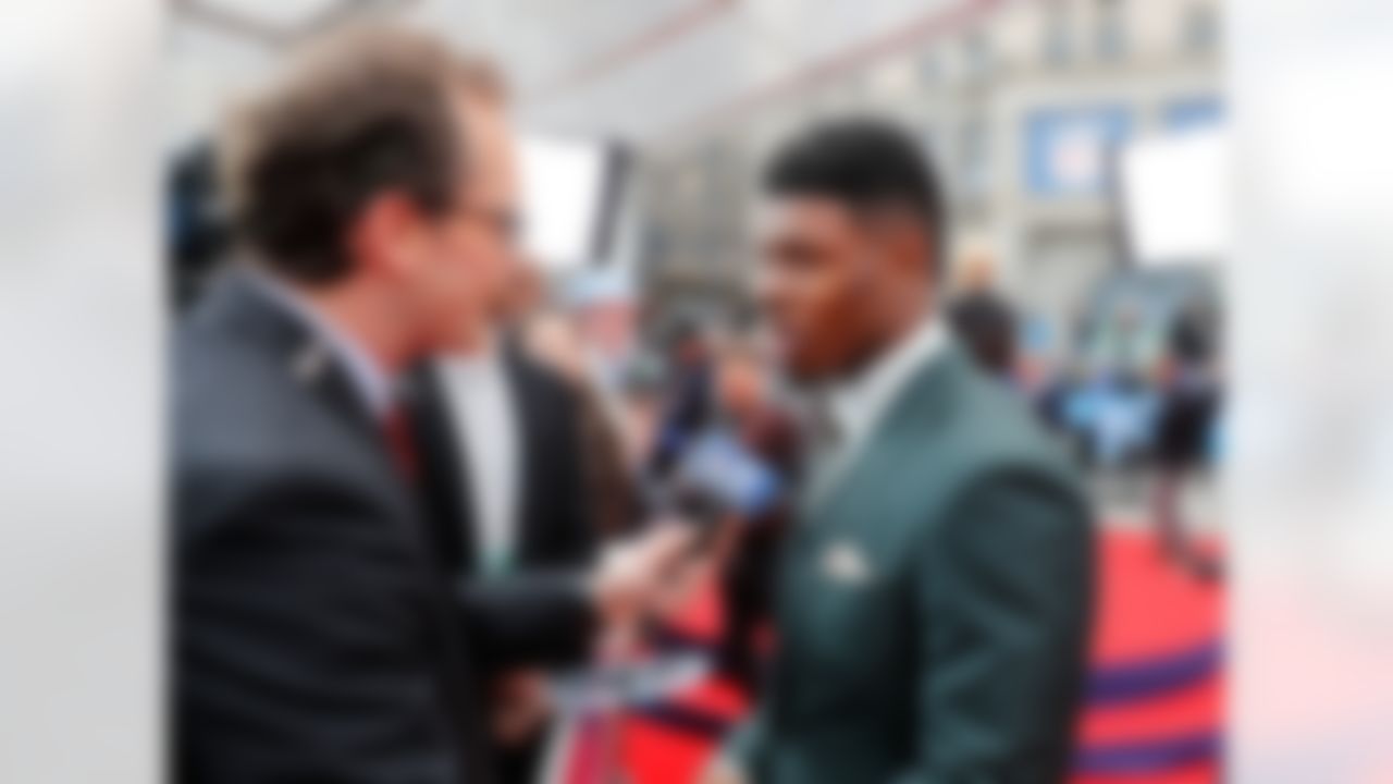 Baylor wide receiver Corey Coleman answers questions on the red carpet during the 2016 NFL Draft at the Auditorium Theatre on Thursday, April 28, 2016 in Chicago. (Ben Liebenberg/NFL)
