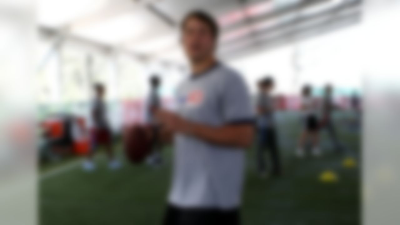 NFL Draft prospect Matthew Stafford during the NFL PLAY 60 Youth Football Clinic at Rumsey Field in Central Park, New York City on April 24, 2009. (Photo by Ben Liebenberg/NFL.com)