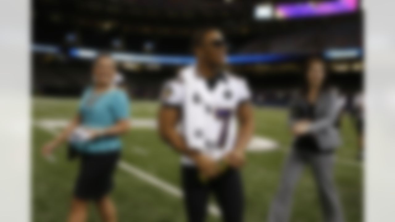 Baltimore Ravens Ray Rice is seen during the Super Bowl XLVII Media Day at the Superdome on Tuesday, January 29, 2013 in New Orleans, LA. (Perry Knotts/NFL)