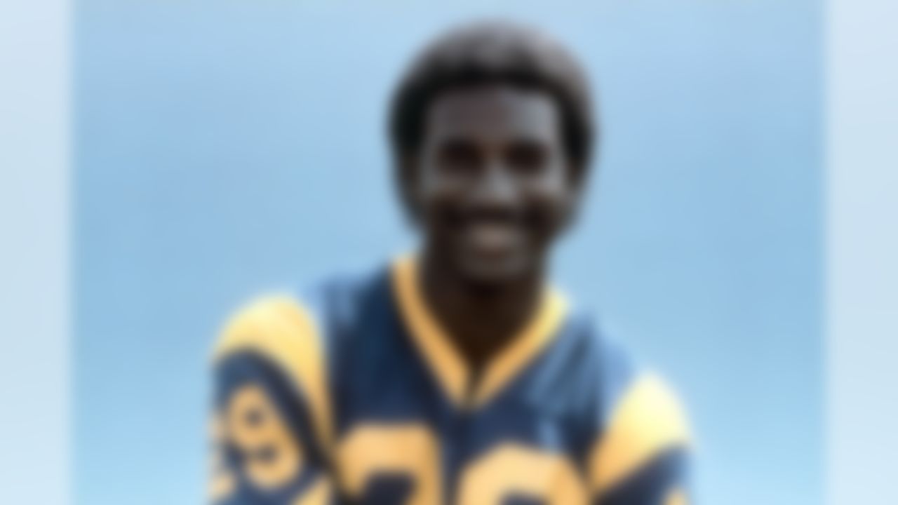 Hall of Fame running back Eric Dickerson (29) of the Los Angeles Rams as a rookie in 1983. (National Football League)
