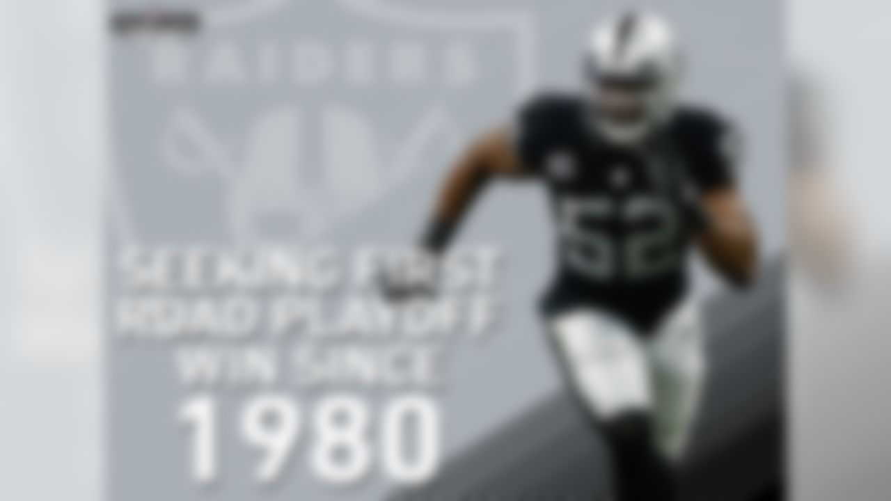 The Raiders are looking to win their first road playoff game since 1980, when they won twice away from Oakland on their way to winning Super Bowl XV. They have lost their last 5 road playoff games, and will be facing a Texans team that is 7-1 at home this season, tied for the best record in the NFL with the Cowboys, Giants and Seahawks.