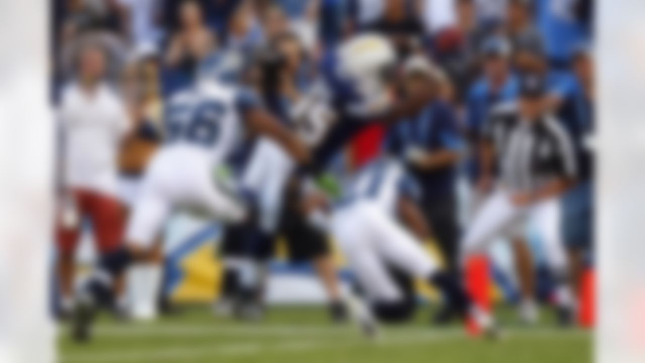 August 11, 2011, San Diego, CA: San Diego Chargers running back Mike Tolbert (35) scores a touchdown against the Seattle Seahawks at Qualcomm Stadium. Mandatory Credit: Jody Gomez-US PRESSWIRE