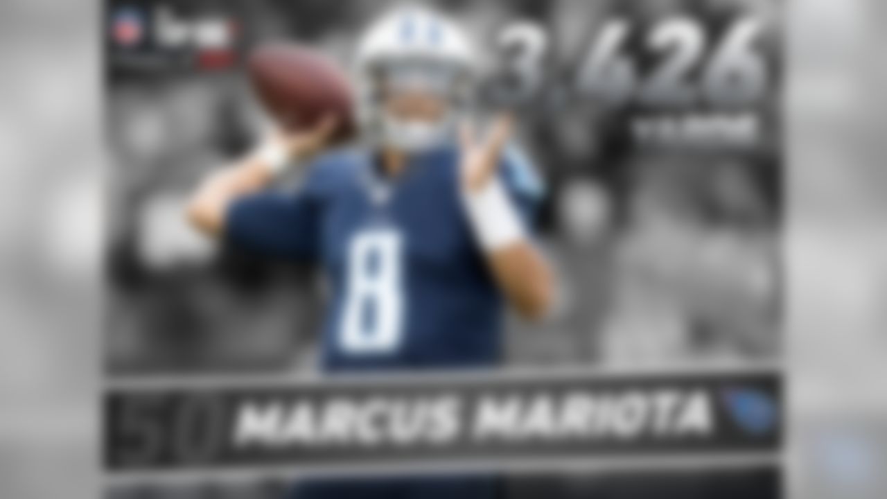 In 2016, Mariota set a career-high in passing yards (3,426), passing touchdowns (26) and passer rating (95.6). His 26 passing touchdowns are the fourth-most in a single season in Titans/Oilers team history, and the most since Warren Moon had 33 in 1990.