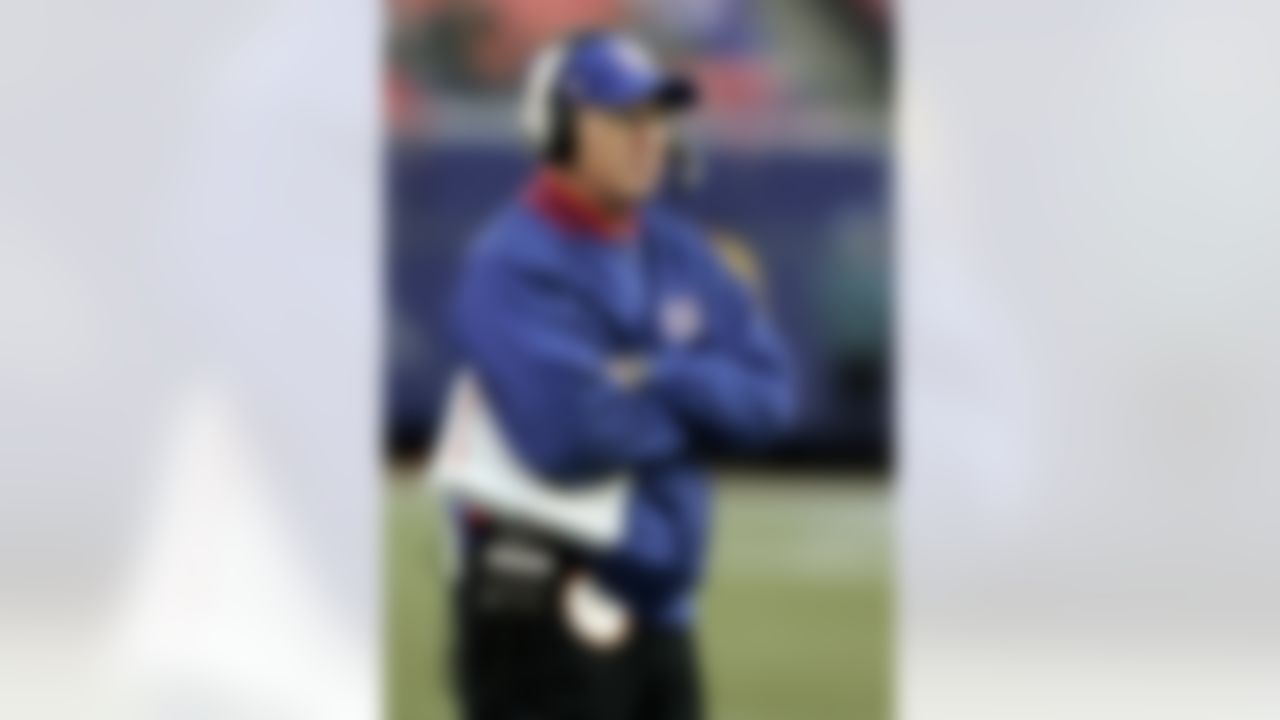 New York Giants' coach Tom Coughlin looks from the sideline during their' 23-0 loss to the Carolina Panthers in a NFC wild card playoff football game at Giants Stadium in East Rutherford. N.J., in this Jan. 8, 2006 photo. (AP Photo/Kathy Willens)