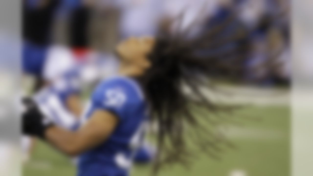 Philip Wheeler flips back his hair before the Colts take on the Browns.