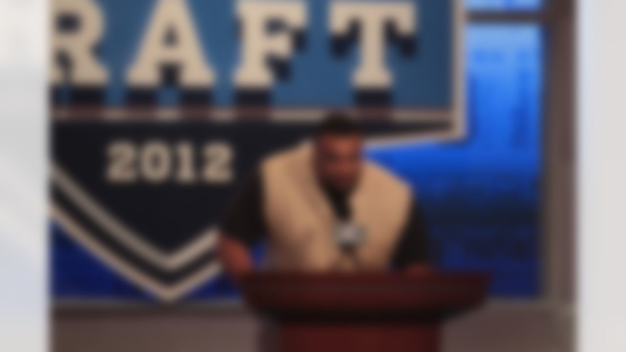 Former NFL player Willie Roaf at the podium during the 2012 NFL Draft at Radio CIty Music Hall on Friday, April 27, 2012 in New York, NY. (Alix Drawec/NFL)
