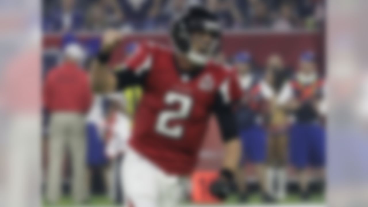 Atlanta Falcons' Matt Ryan celebrates after a touchdown during the second half of the NFL Super Bowl 51 football game against the New England Patriots Sunday, Feb. 5, 2017, in Houston. (AP Photo/Eric Gay)