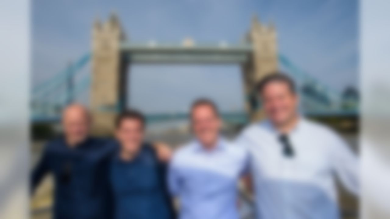 Around the NFL Podcast, with 
Chris Wesseling, Gregg Rosenthal, Marc Sessler and Dan Hanzus on the River Thames, passing Tower Bridge 
The ATN Podcast Crew take part in a sightseeing tour on Monday, Sept. 03, 2018 in London.