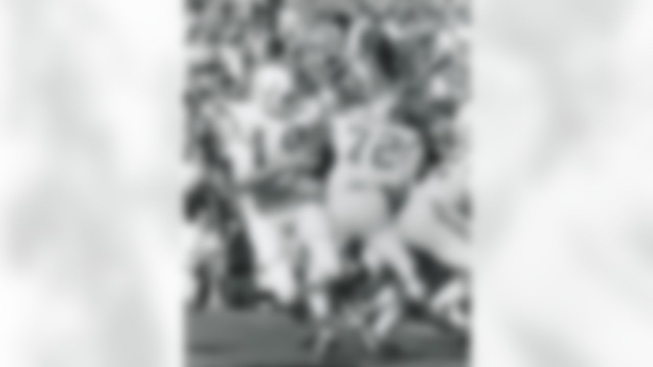 Baltimore Colts Hall of Fame quarterback John Unitas completed three of nine passes for 88 yards and a touchdown in the Colts 16-13 win over the Dallas Cowboys in Super Bowl V on January 17, 1971 at the Orange Bowl in Miami, Florida. (National Football League)