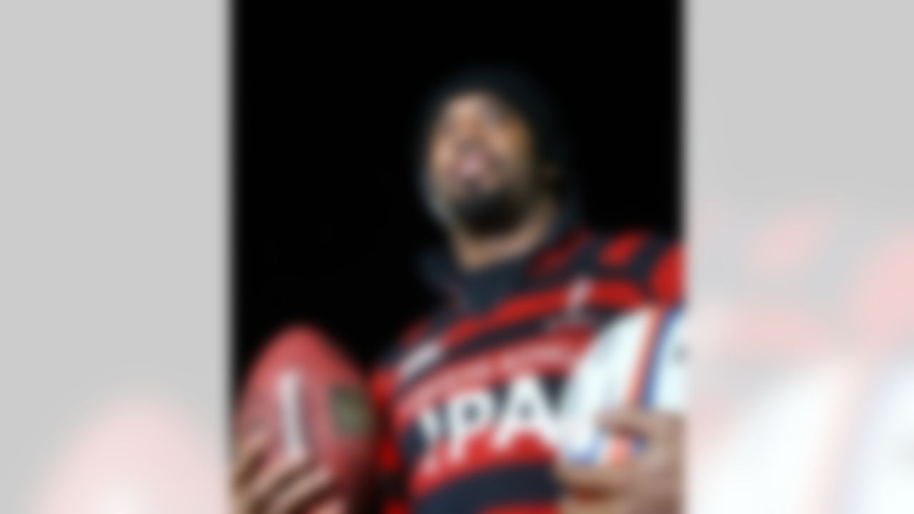 Dhani Jones preparing for the Blackheath rugby match in England. (Photo by Travel Channel, L.L.C.)