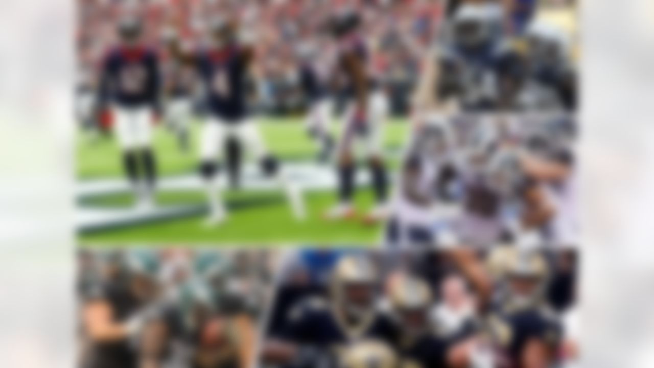 Five teams scored 50-plus points in a game in 2017. The Texans defeated the Titans 57-14 in Week 4, the Saints defeated the Lions 52-38 in Week 6, the Rams defeated the Giants 51-17 in Week 9, the Eagles defeated the Broncos 51-23 in Week 9, and the Chargers defeated the Bills 54-24 in Week 11.