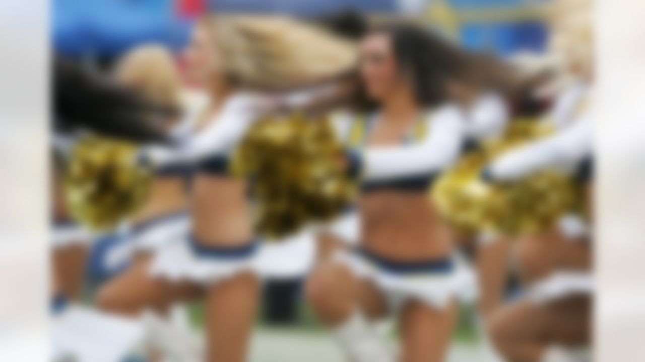 January 6, 2008; San Diego, CA, USA; The San Diego Chargers girls perform during a time out as the Chargers play against the Tennessee Titans in the first half during the AFC Wild Card game at Qualcomm Stadium. The Chargers defeated the Titans 17-6. Mandatory Credit: Gary A. Vasquez-US PRESSWIRE