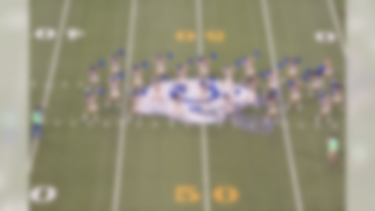 Indianapolis Colts cheerleaders perform during an NFL football game between the New York Jets and Indianapolis Colts at Lucas Oil Stadium on Monday, September 21, 2015 in Indianapolis, IN. (Kirby Lee/NFL)