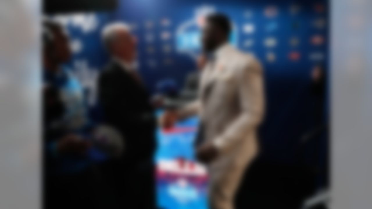 Clemson defensive end Shaq Lawson walks onto the stage after being drafted by the Buffalo Bills during the 2016 NFL Draft at the Auditorium Theatre on Thursday, April 28, 2016 in Chicago. (Ben Liebenberg/NFL)