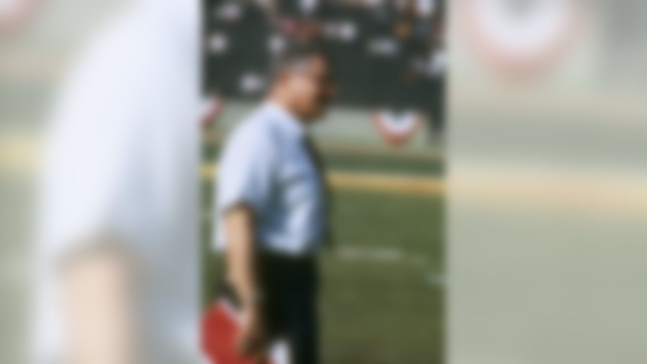 Green Bay Packers head coach Vince Lombardi watches his team warm up before taking on the Kansas City Chiefs in Super Bowl I at the Los Angeles Memorial Coliseum in Los Angeles, California on January 15, 1967. (National Football League)