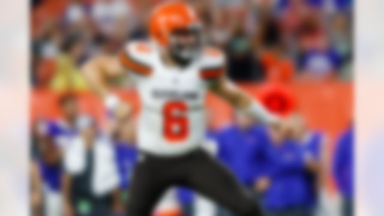 On April 26, 2018, John Dorsey's first pick as the Browns general manager was quarterback Baker Mayfield out of Oklahoma (1st overall). Baker was selected to the 2018 NFL All-Rookie Team after starting 13 games. Mayfield replaced Tyrod Taylor as the starting quarterback in the fourth game of the 2018 season. Before Dorsey was hired, the Browns' starting quarterback was DeShone Kizer. Mayfield signed on July 25, 2018 to a four-year, $32.68 million contract.