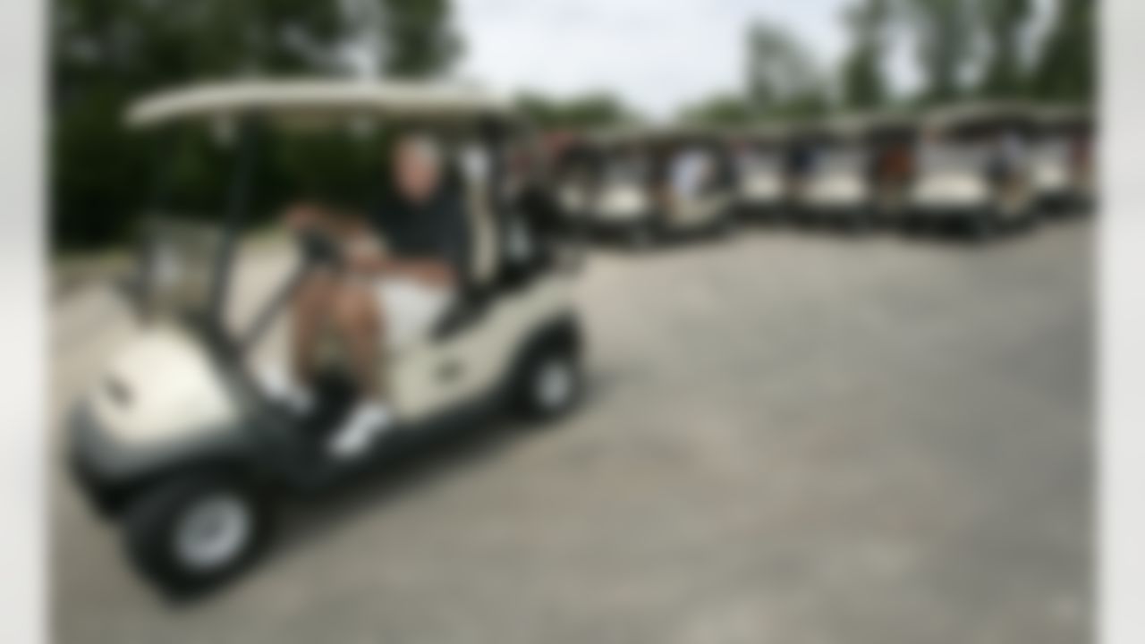 Veteran sportscaster Pat Summerall drives a golf cart before playing in the celebrity match that bears his name at Chenal Country Club in Little Rock, Ark., Monday, July 27, 2009. (AP Photo/Danny Johnston)