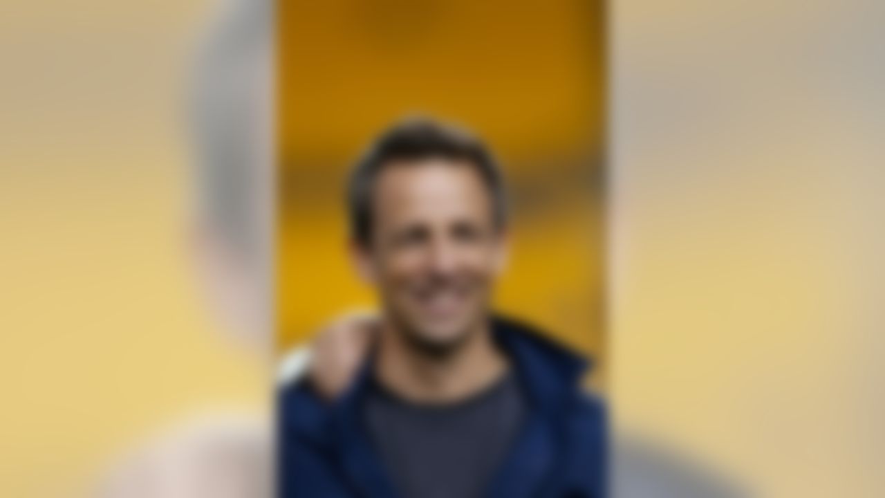 Television personality Seth Meyers looks on during an NFL football game between the Houston Texans and the Pittsburgh Steelers at Heinz Field on Monday October 20, 2014 in Pittsburgh, Pennsylvania. (Aaron M. Sprecher/NFL)