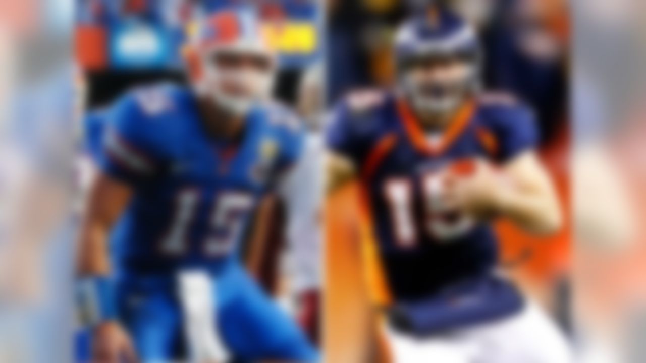 College: Florida
National championships: 2 (2006, 2008)
NFL draft: 2010, Round 1, No. 25 overall to Denver Broncos
NFL seasons: 4 | Pro Bowls: 0
Tebow is one of the most decorated college football players in the game's history. He was a starter in Florida's 2009 national championship win and a major contributor in the 2007 title-winning season as a freshman. In 2011, Tebow's penchant for late-game heroics inspired the phrase "Tebow Time." After a 1-4 start, the Broncos inserted Tebow as the starter and the team finished 8-8, winning the AFC West. Tebow then delivered a dramatic wild-card playoff win over the Pittsburgh Steelers. When the Broncos signed Peyton Manning in the 2012 offseason, Tebow was expendable and traded to the New York Jets, for whom he played sparingly.