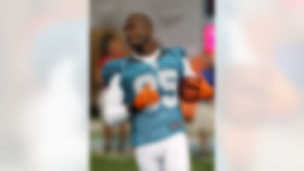 Miami Dolphins' Chad Johnson practices during NFL football training camp in Davie, Fla., Sunday, July 29, 2012. (AP Photo/Terry Renna)