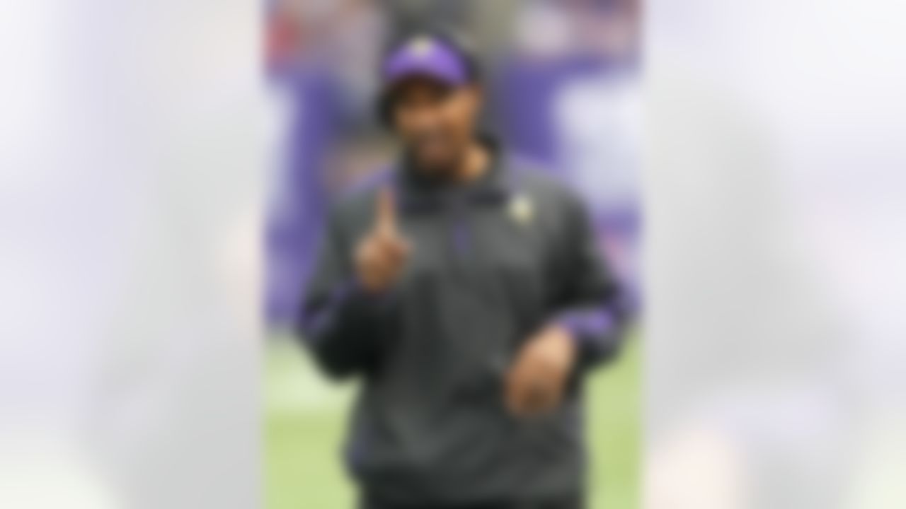 Minnesota Vikings head coach Leslie Frazier in the second half of an NFL football game against the Arizona Cardinals in Minneapolis. Frazier flourished this year, guiding the Vikings to the playoffs after calmly and confidently navigating a mid-season slump.(AP Photo/Andy King)