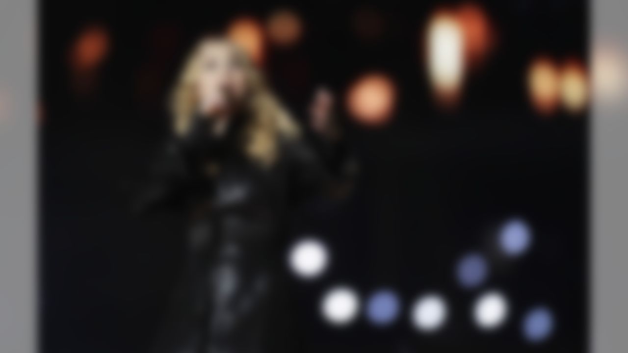 Madonna performs during halftime of the NFL Super Bowl XLVI football game between the New York Giants and the New England Patriots, Sunday, Feb. 5, 2012, in Indianapolis. (AP Photo/Chris O'Meara)