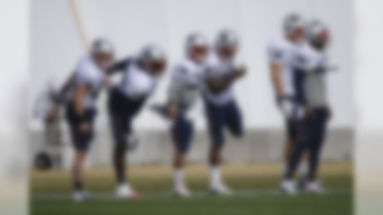 New England Patriots players stretch during practice Wednesday, Jan. 28, 2015, in Tempe, Ariz. The Patriots play the Seattle Seahawks in NFL football Super Bowl XLIX Sunday, Feb. 1, in Glendale, Ariz. (AP Photo/Mark Humphrey)
