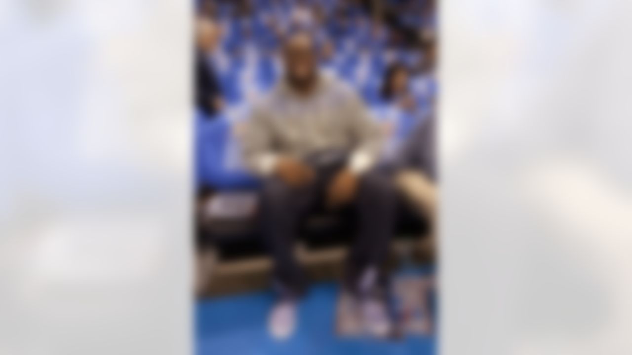 Apr 28, 2012; Oklahoma City, OK, USA; NFL Tampa Bay Buccaneers player Gerald McCoy during the first half in game one of the Western Conference quarterfinals between the Oklahoma City Thunder and the Dallas Mavericks of the 2012 NBA Playoffs at the Chesapeake Energy Arena. Mandatory Credit: Richard Rowe-US PRESSWIRE
