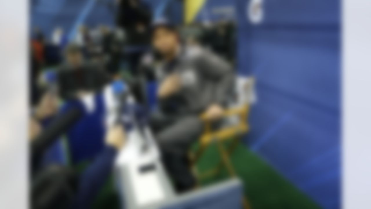 Seattle Seahawks free safety Earl Thomas (29) answers questions from the media during the Super Bowl XLVIII Media Day at the Prudential Center on Tuesday, January 28, 2014 in Newark, NJ. (Perry Knotts/NFL)