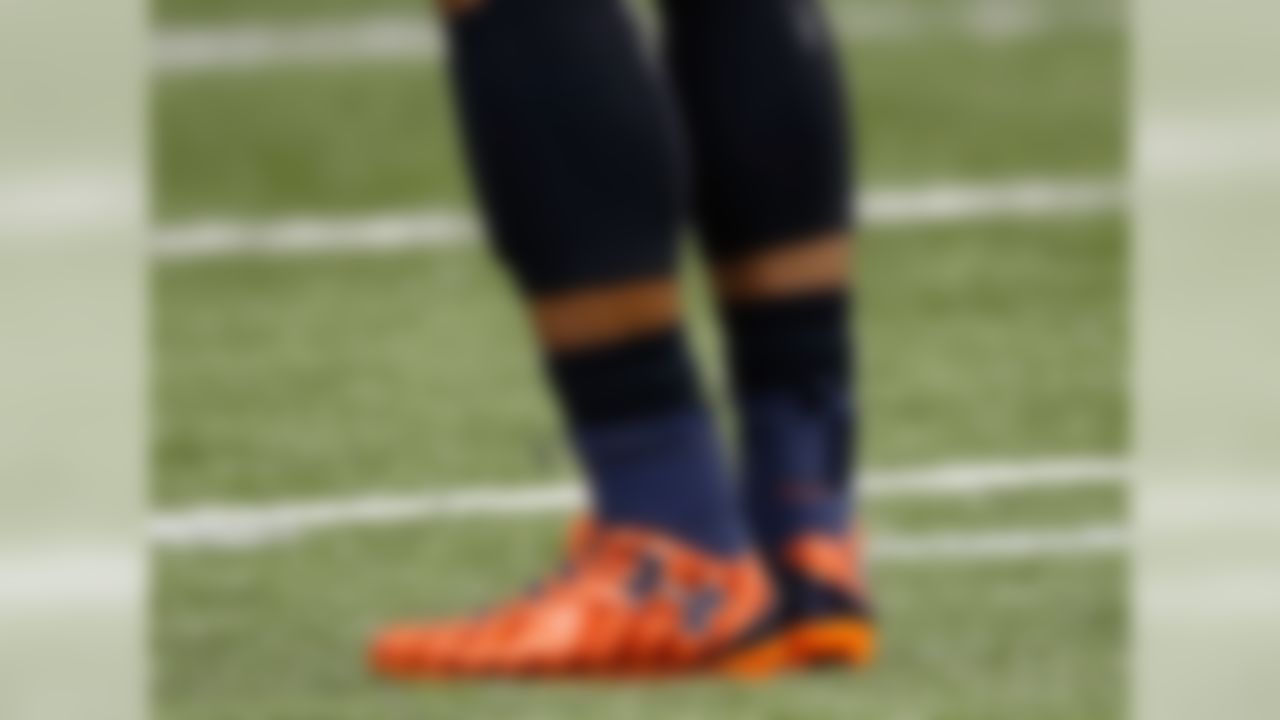 Cam Newton has worn the best-looking cleats when no one has been watching. Newton elects to warm up in a new color every week of the season. After the first few weeks, Newton stopped wearing this year's C1N1 cleat and began sporting a new Under Armour prototype that will be coming out next season. These C1N1 cleats pay tribute to Cam's alma mater (and fellow Under Armour school) Auburn.