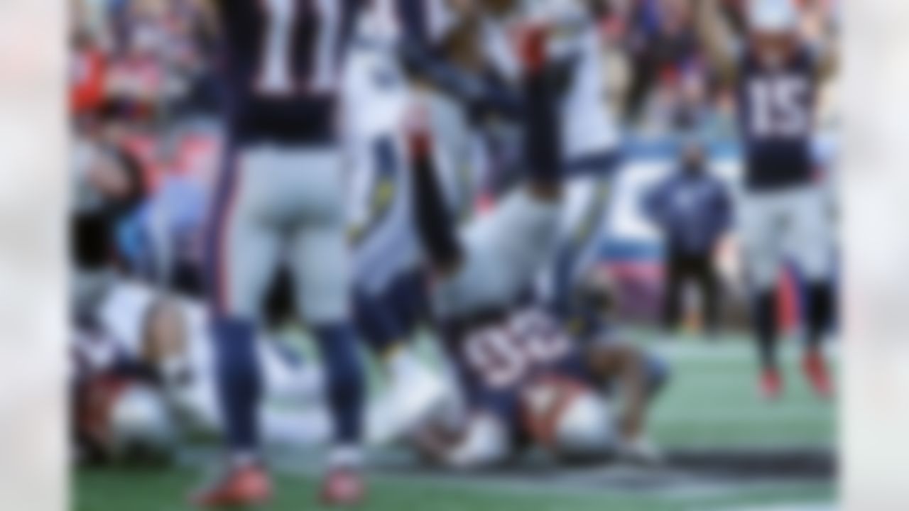 The Patriots advanced to their eighth consecutive AFC Championship after racking up 498 total yards on offense against L.A.. The Patriots went 83 yards on 14 plays, culminating with a one-yard TD run by Sony Michel, on their opening drive in the blowout win over the Chargers. The Patriots rush offense outgained the Chargers rush offense by 136 yards in the game (155 to 19). Sony Michel had 24 carries for 129 yards and 3 touchdowns. Michel is the first player in NFL history to rush for 100 yards and three touchdowns in one half of a postseason game.James White had 15 catches for 97 yards. White tied Darren Sproles' playoff record for most receptions in a single game in the Super Bowl era.With nine catches, Julian Edelman passed Reggie Wayne for second-most career receptions in postseason history (98).