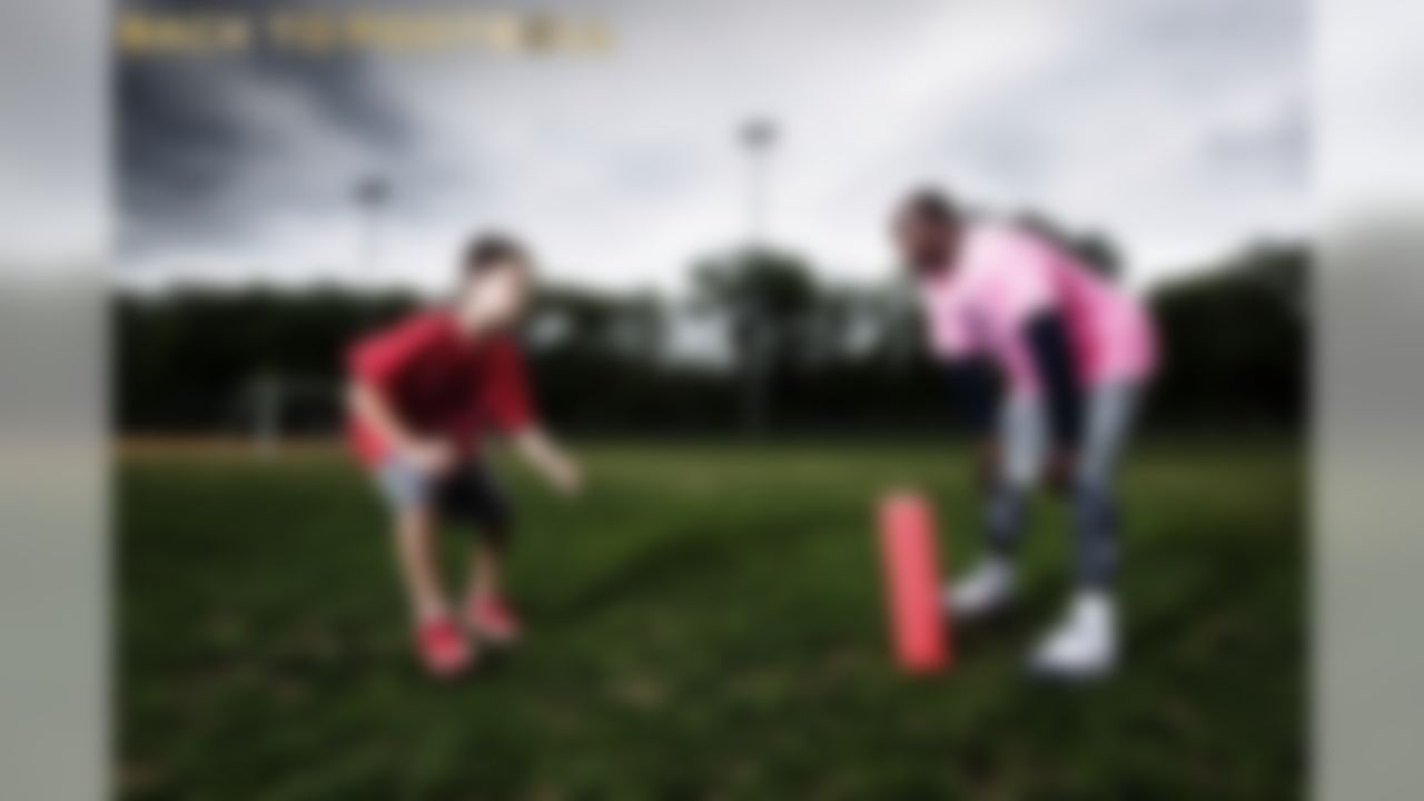 Children participate in a Back to Football camp hosted by Devin and Jason McCourty. (Laura Barisonzi/NFL)