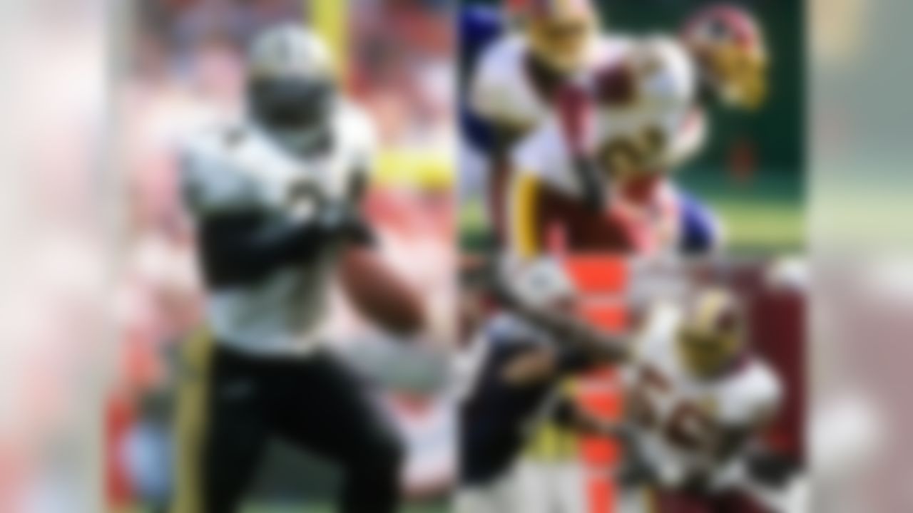 Saints receive: 1999 first-rounder (No. 5: RB Ricky Williams)Redskins receive: 1999 first-rounder (No. 12: Traded to Bears), 1999 third-rounder (No. 71: Traded to Bears), 1999 fourth-rounder (No. 107: LB Nate Stimson), 1999 fifth-rounder (No. 144: Traded to Bears), 1999 sixth-rounder (No. 179: Traded to Broncos), 1999 seventh-rounder (No. 218: Traded to Broncos), 2000 first-rounder (No. 2: LB LaVar Arrington), 2000 third-rounder (No. 64: CB Lloyd Harrison) The Redskins used this trade to move up in the '99 draft into the Bears' No. 7 overall spot to take 12-time Pro Bowl CB Champ Bailey. While Williams only lasted three seasons with the Saints, the team did get two first-rounders from the Dolphins for him. The Saints drafted DE Charles Grant with one of those picks in '02, and he was a member of their Super Bowl XLIV-winning team. The Redskins will get knocked for not turning this trade into a dynasty, a la what the Cowboys did with the Herschel Walker deal.