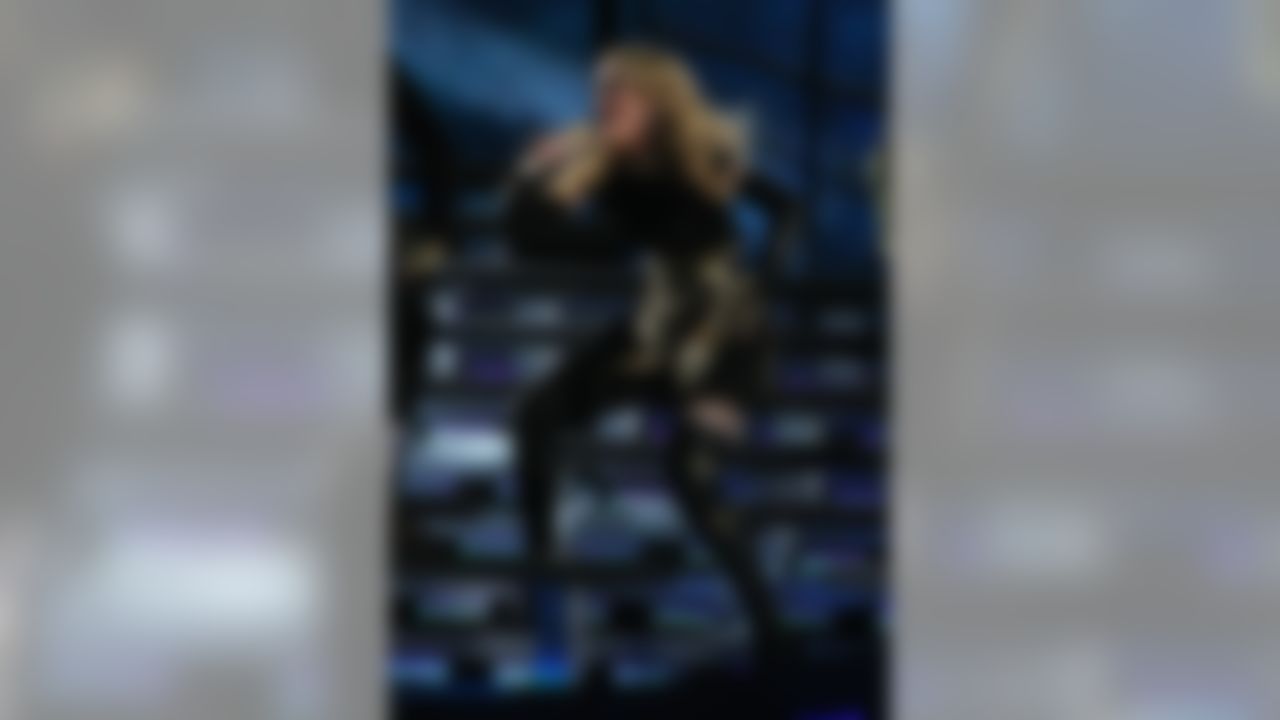 Recording artist Madonna during Super Bowl XLVI at Lucas Oil Stadium in Indianapolis, Indiana on Tuesday, Feb 5, 2012. (Perry Knotts/NFL)