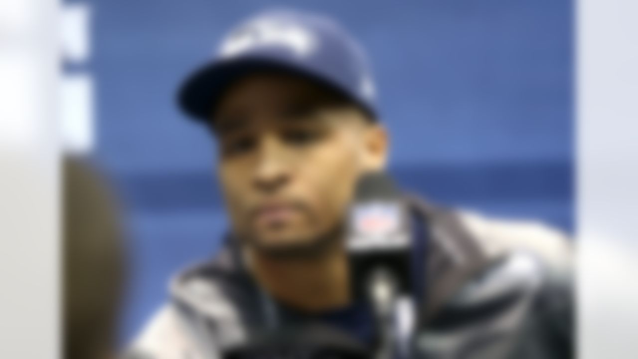 Seattle Seahawks free safety Earl Thomas speaks during the Super Bowl XLVIII Media Day at the Prudential Center on Tuesday, January 28, 2014 in Newark, NJ. (Ben Liebenberg/NFL)