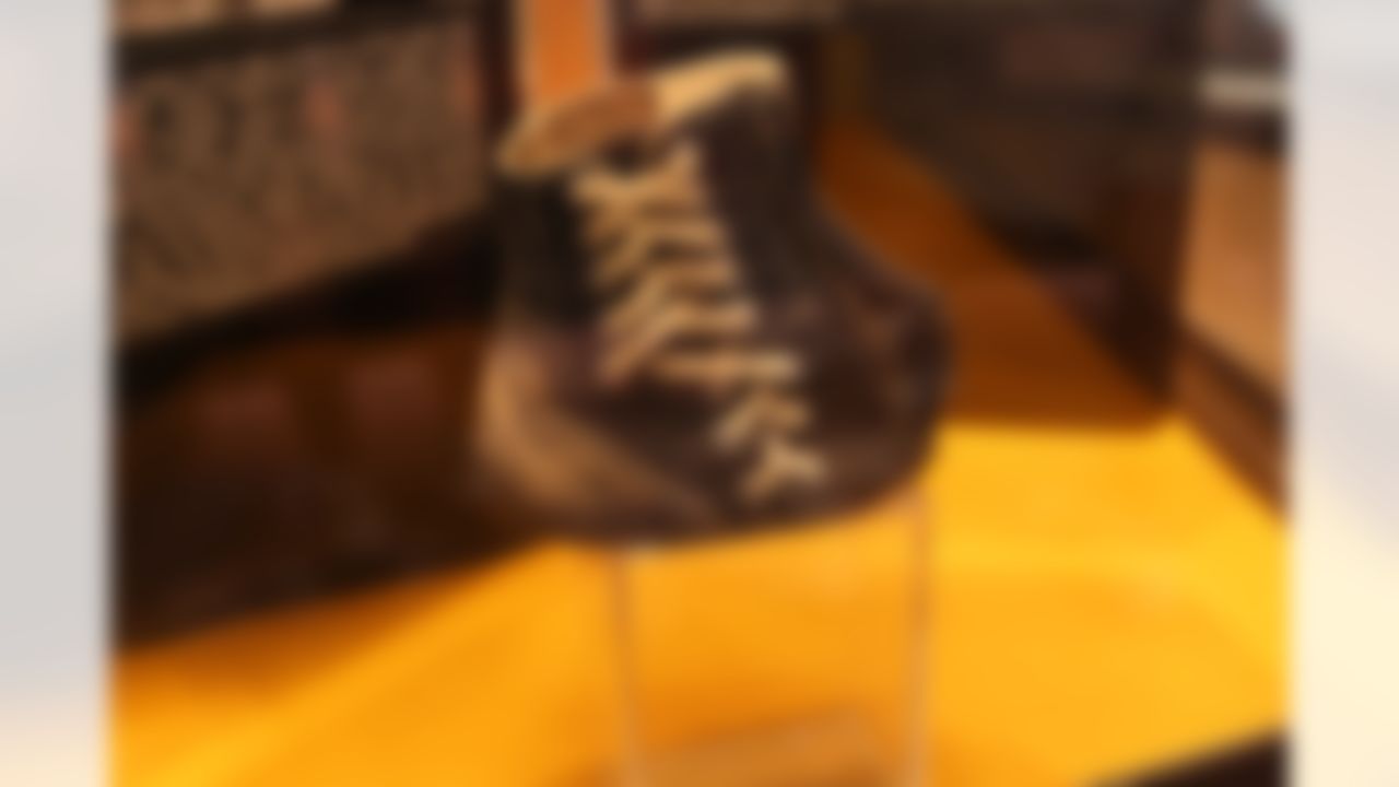 The shoe of former NFL player Tom Dempsey is shown at the Hall of Fame in Canton, Ohio on August 4, 2012. (Ben Liebenberg/NFL)