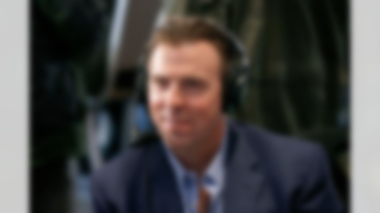 Former NFL player Bill Romanowski speaks to the media on Radio Row at the Super Bowl XLVIII media center in the Sheraton Hotel on Wednesday, January 29, 2014 in New York, NY. (Perry Knotts/NFL)
