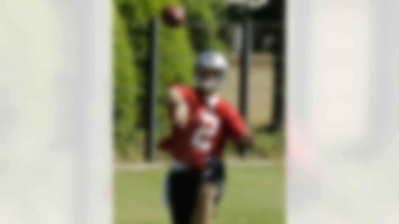 Carolina Panthers' first pick in the 2010 NFL draft, Jimmy Clausen (2) from Notre Dame, throws a pass during their NFL football minicamp on Friday, April 30, 2010 in Charlotte, N.C. (AP Photo/Rick Havner)