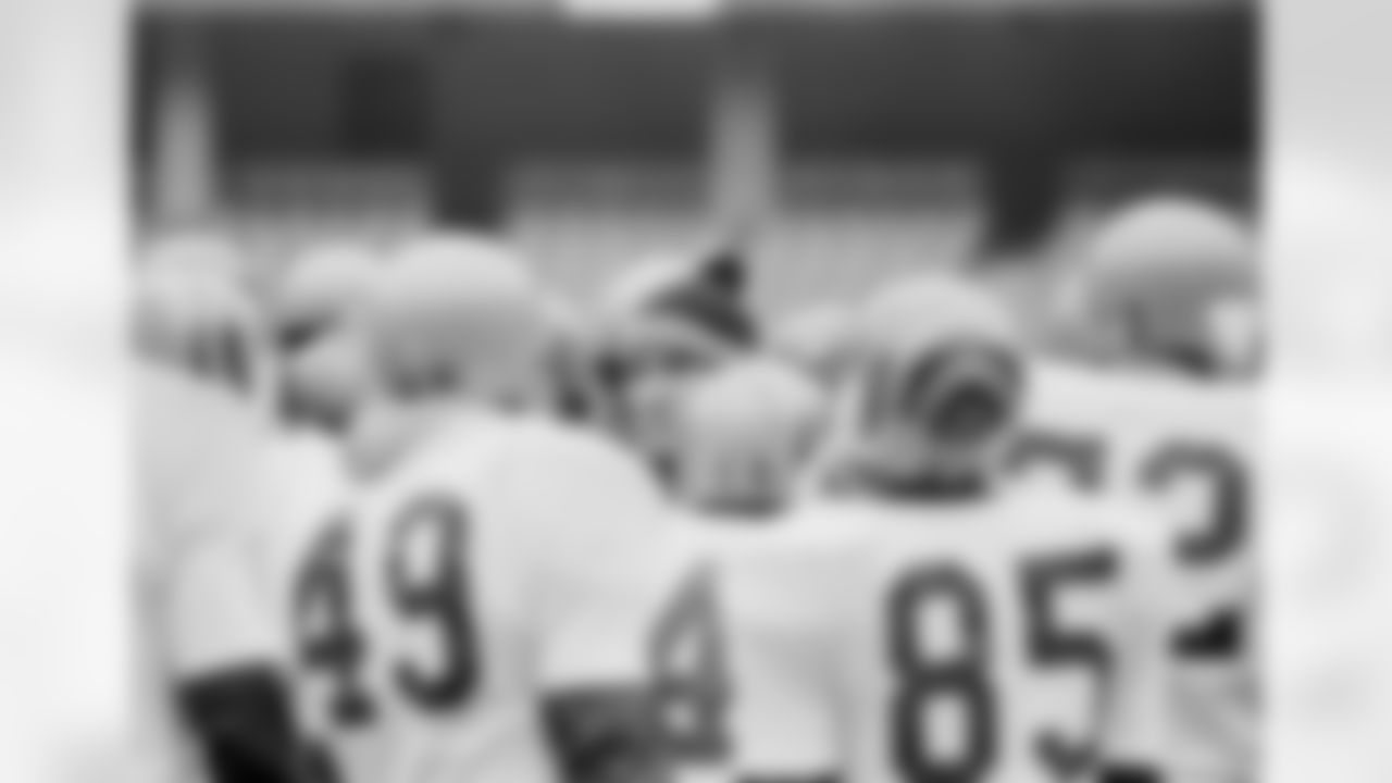 Cincinnati Bengals head coach Forrest Gregg has a look of concern as he talks with his players during a practice session at Riverfront Stadium in Cincinnati, Jan. 2, 1982. The Bengals are preparing for a playoff game against the Buffalo Bills in Cincinnati. (AP Photo)